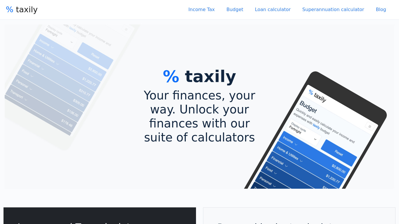 Taxily Landing page