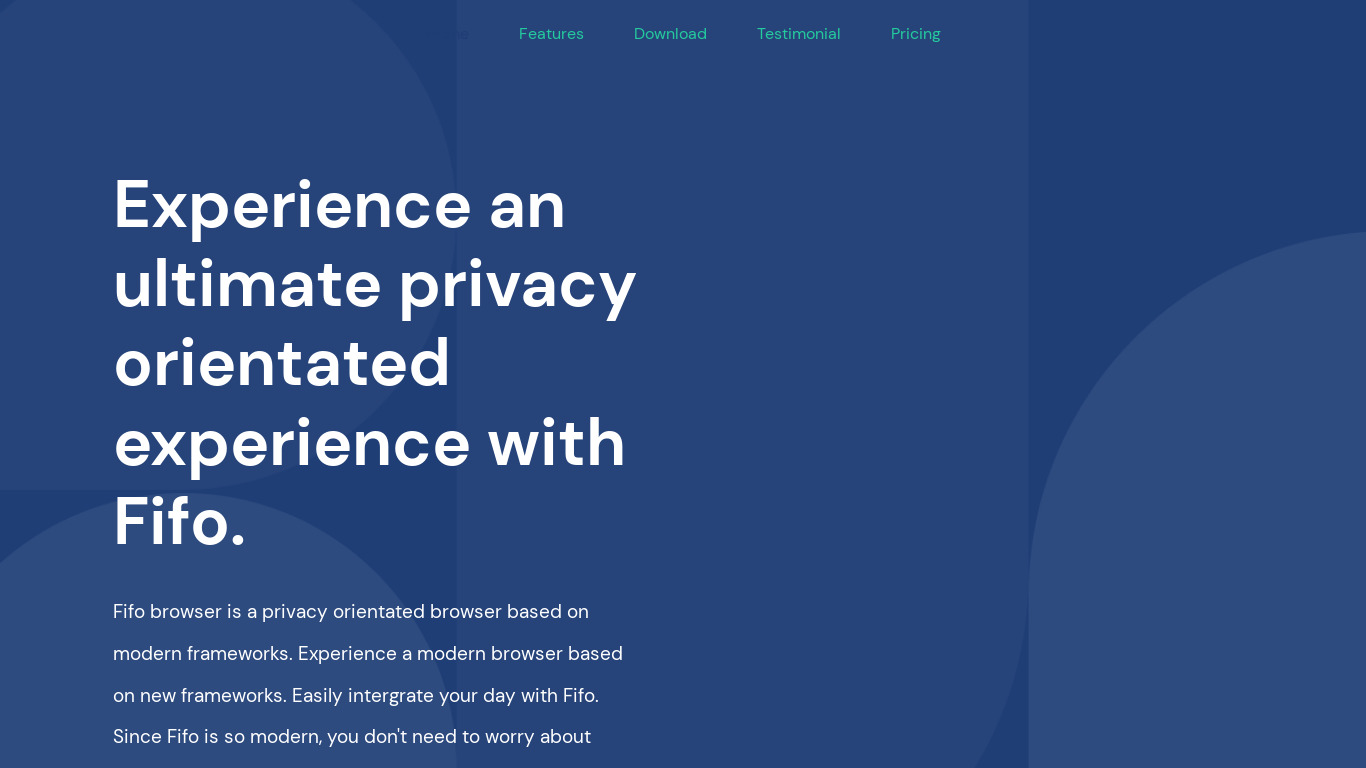 Fifo Browser Landing page