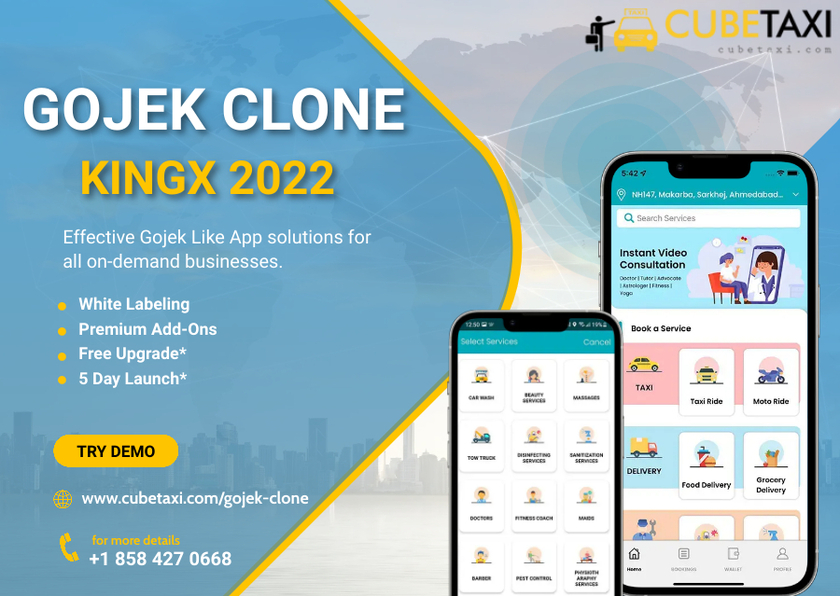 Cubetaxi Gojek Clone App Landing Page