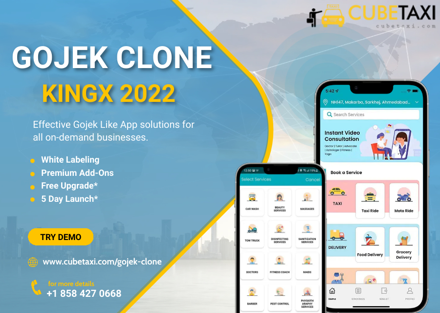 Cubetaxi Gojek Clone App Landing page