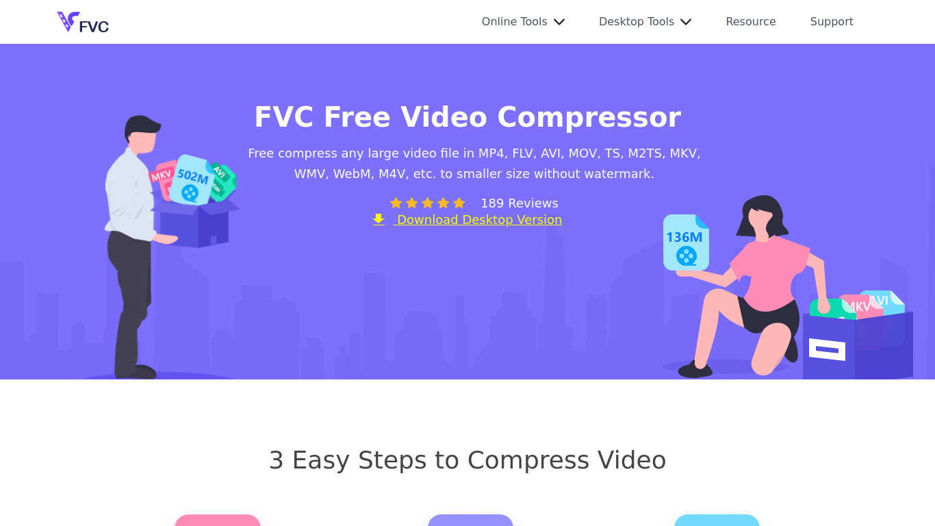 FVC Free Video Compressor Landing page