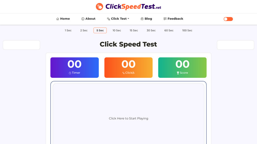 ClickSpeedTest.net Landing Page