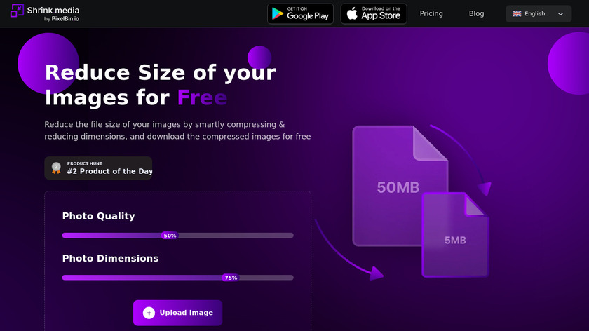 Shrink.media Landing Page
