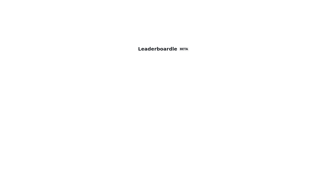 Leaderboardle Landing page