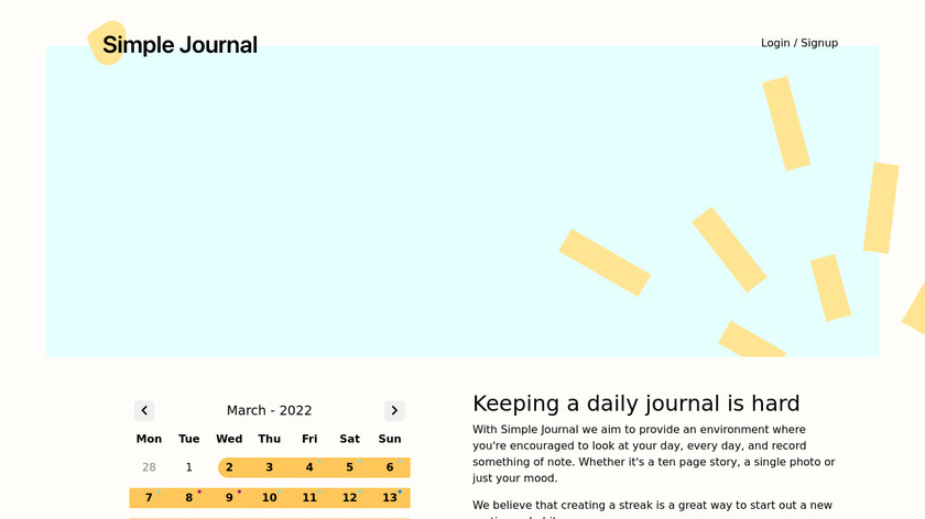 Simple Journal Landing Page