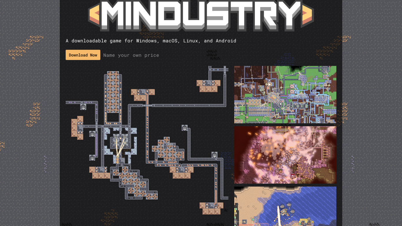 Mindustry Landing page