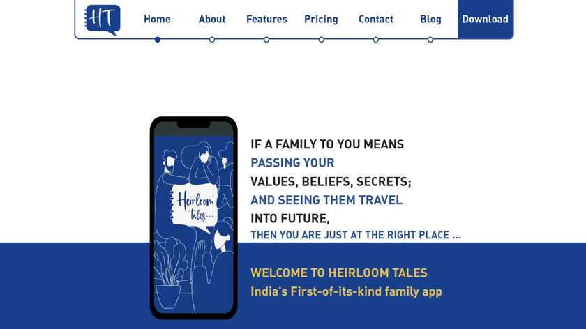 Heirloom Tales Landing Page