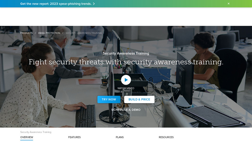 Barracuda Security Awareness Training Landing Page