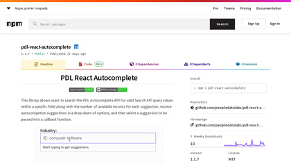 Autocomplete React Component by PDL image
