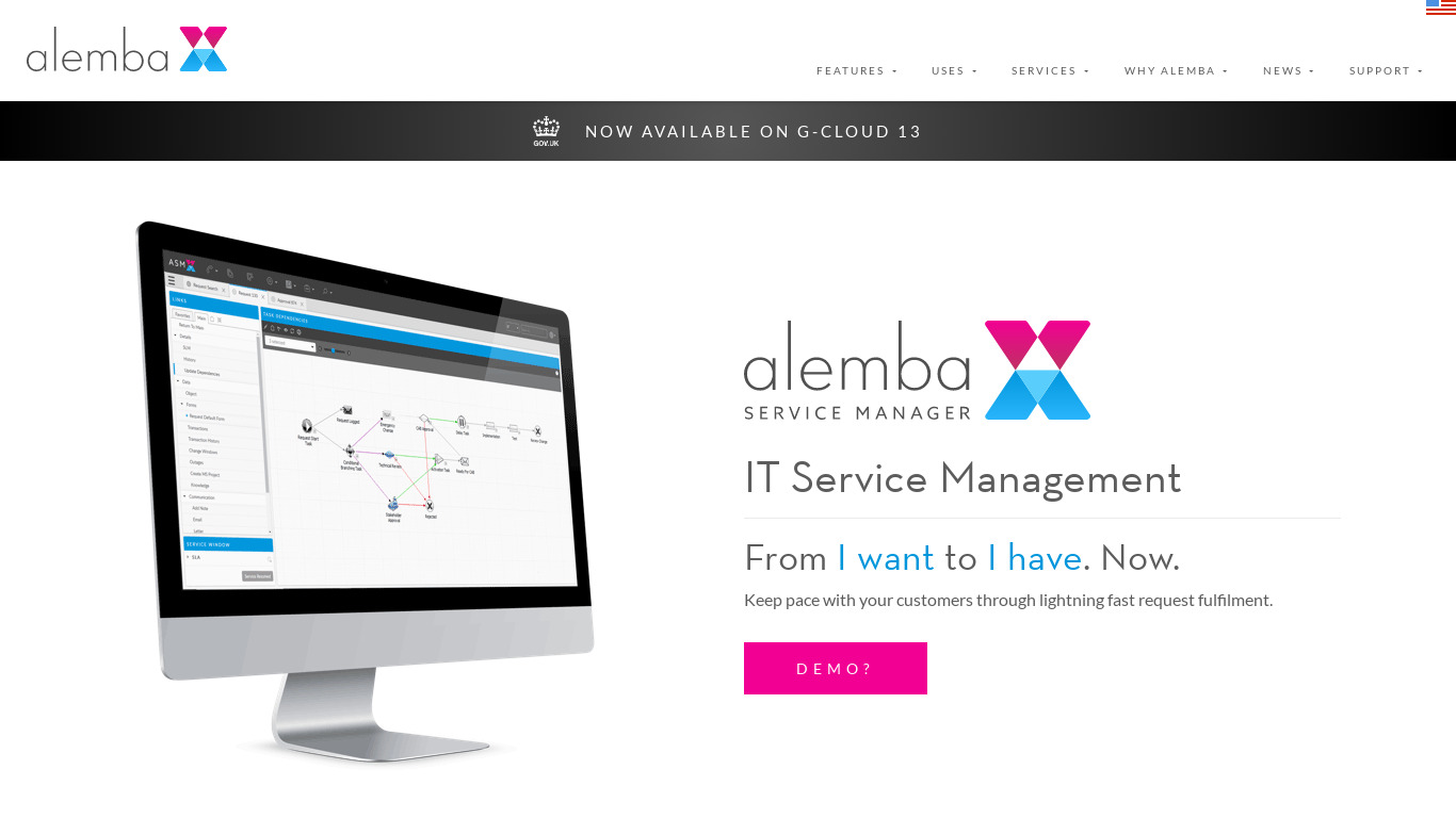 Alemba Service Manager Landing page