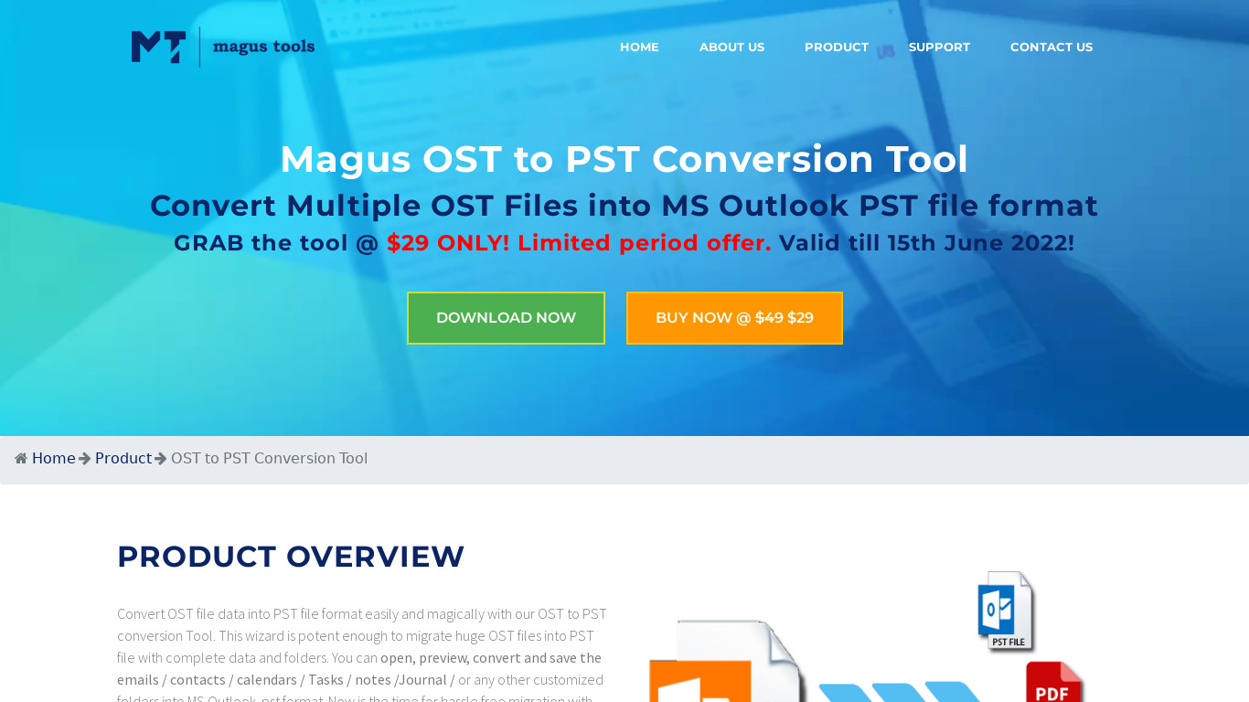 Magus OST to PST Conversion Landing page