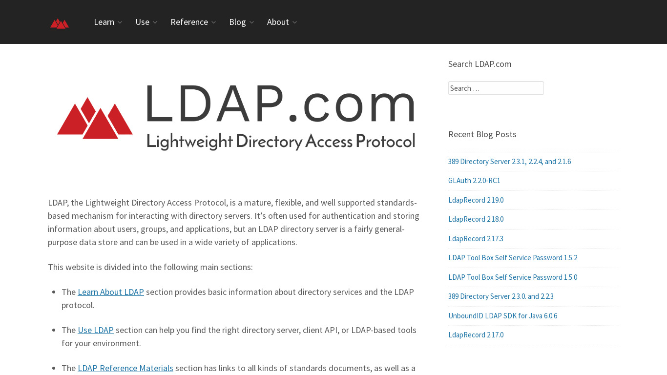 LDAP Landing page