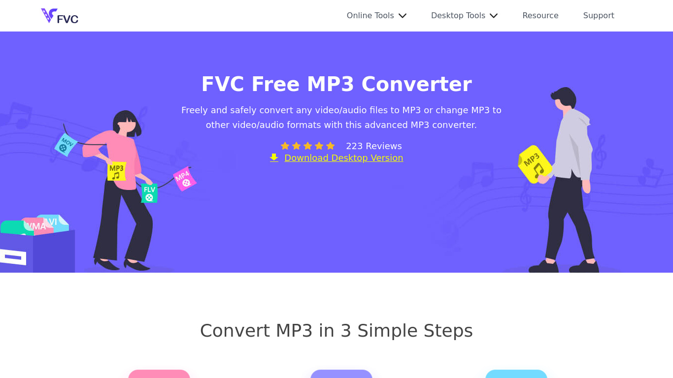 FVC Free MP3 Converter Landing page