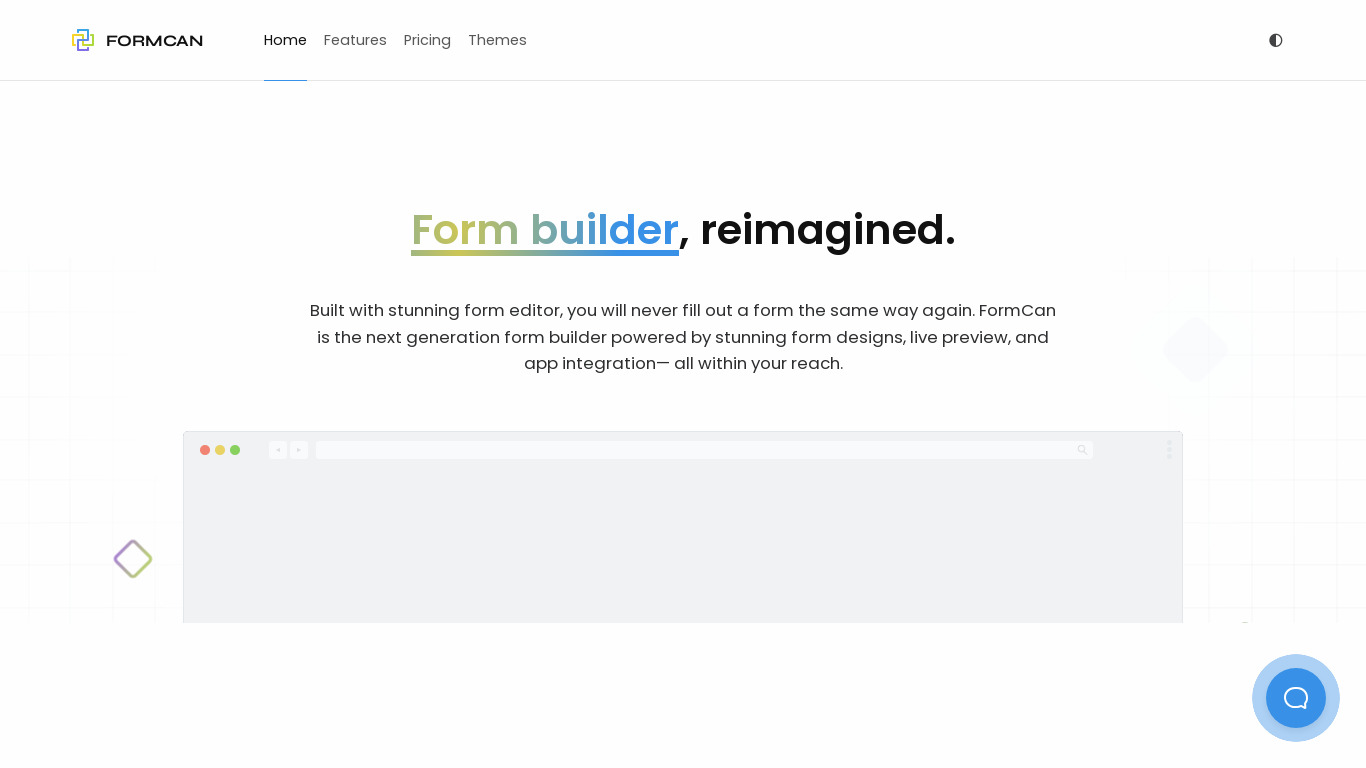 FormCan Landing page