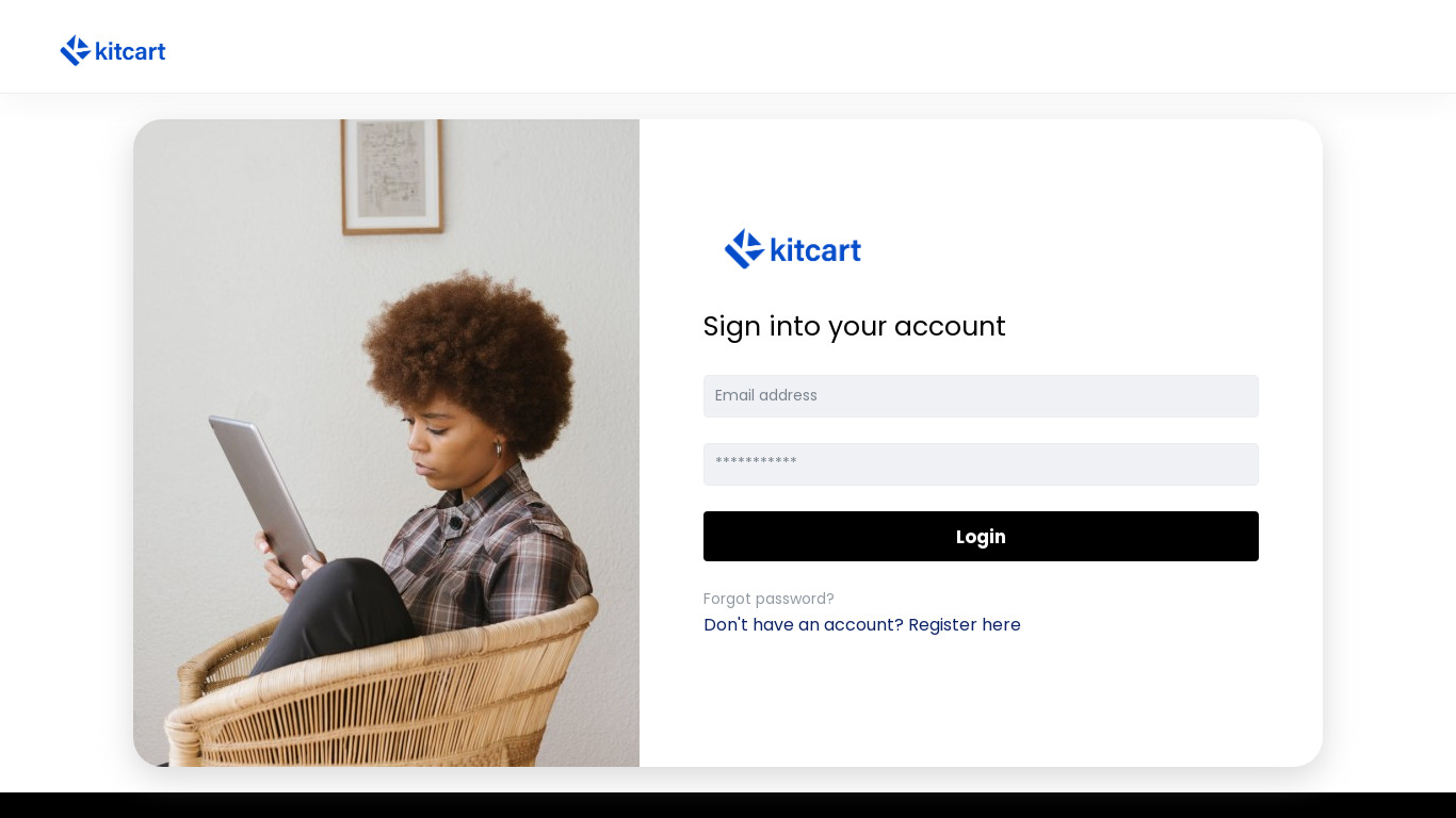 Kitcart.net Landing page