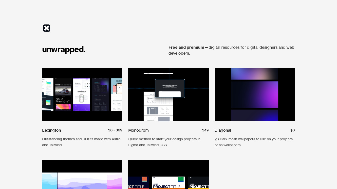 Unwrapped Design Landing page
