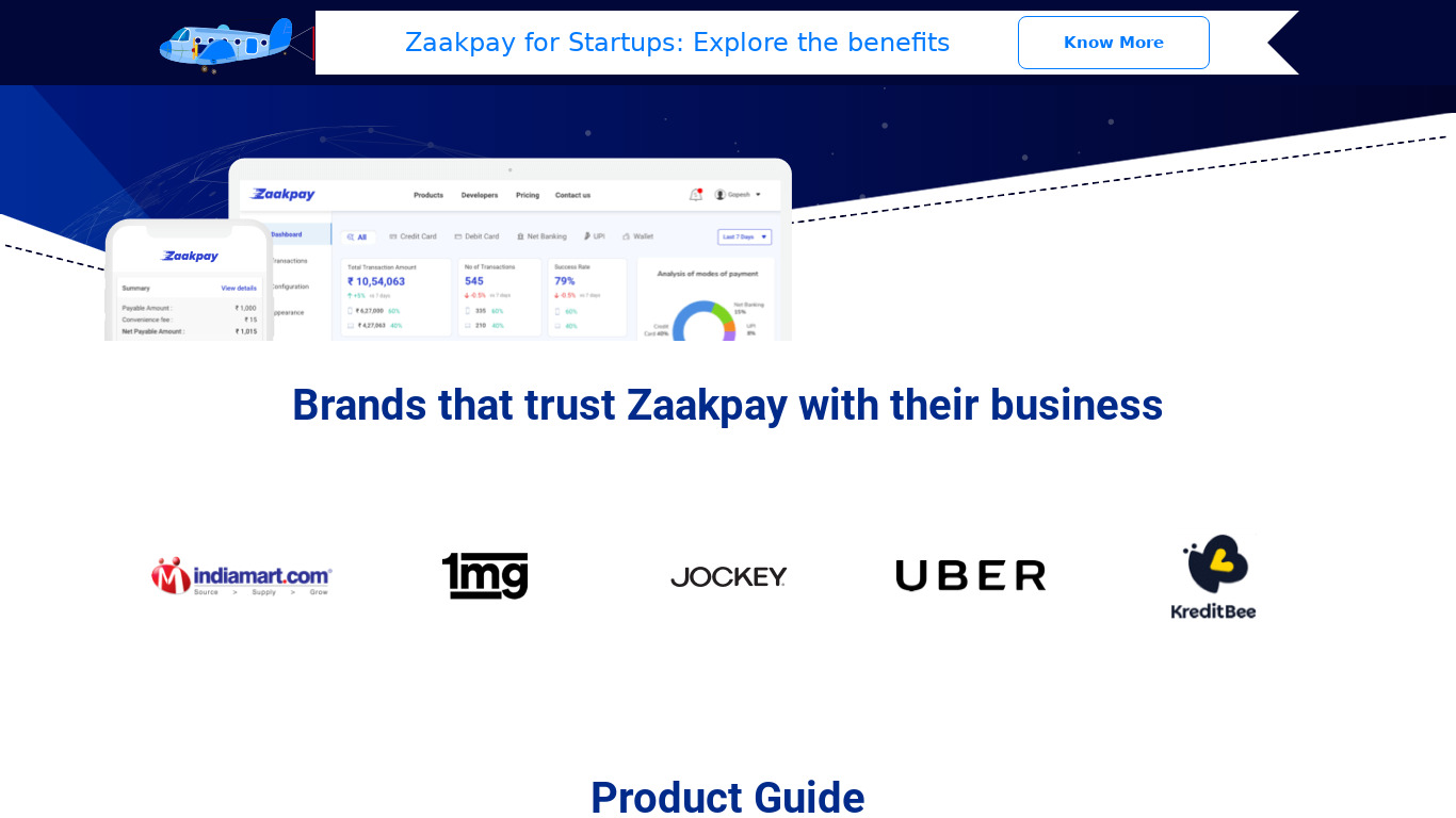 Zaakpay Landing page