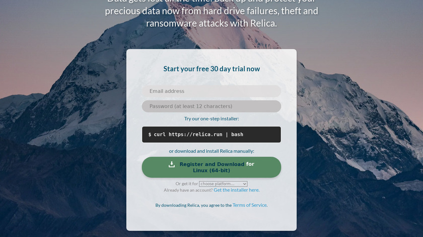 Relica Landing Page