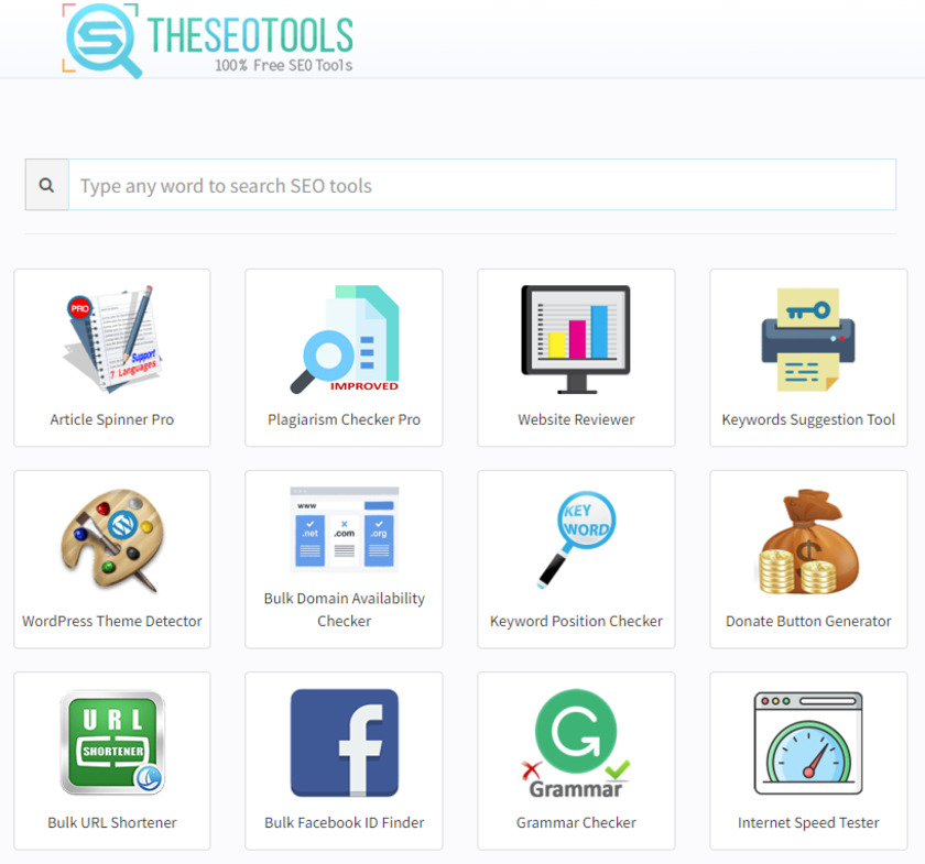 TheSEOTools.net Landing Page