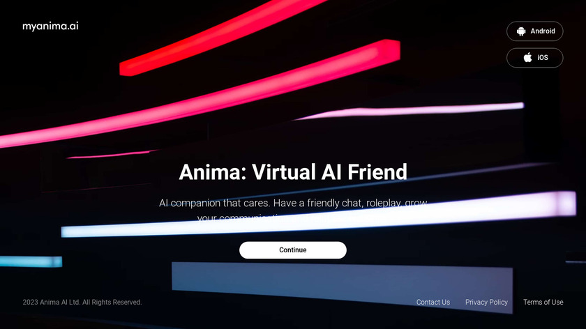 Anima AI Landing Page