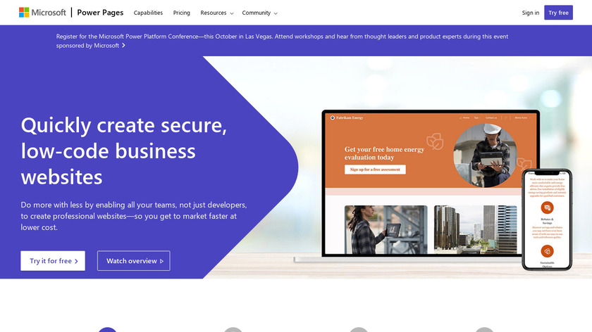 Microsoft powerpages Landing Page