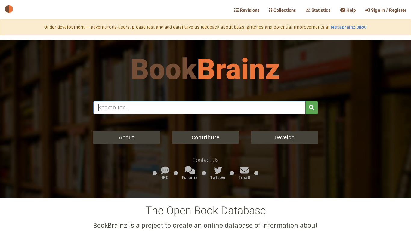 BookBrainz Landing page