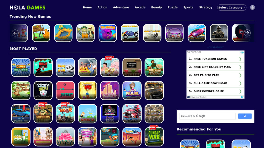 HolaGames.io Landing Page