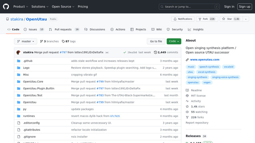 OpenUTAU Landing Page
