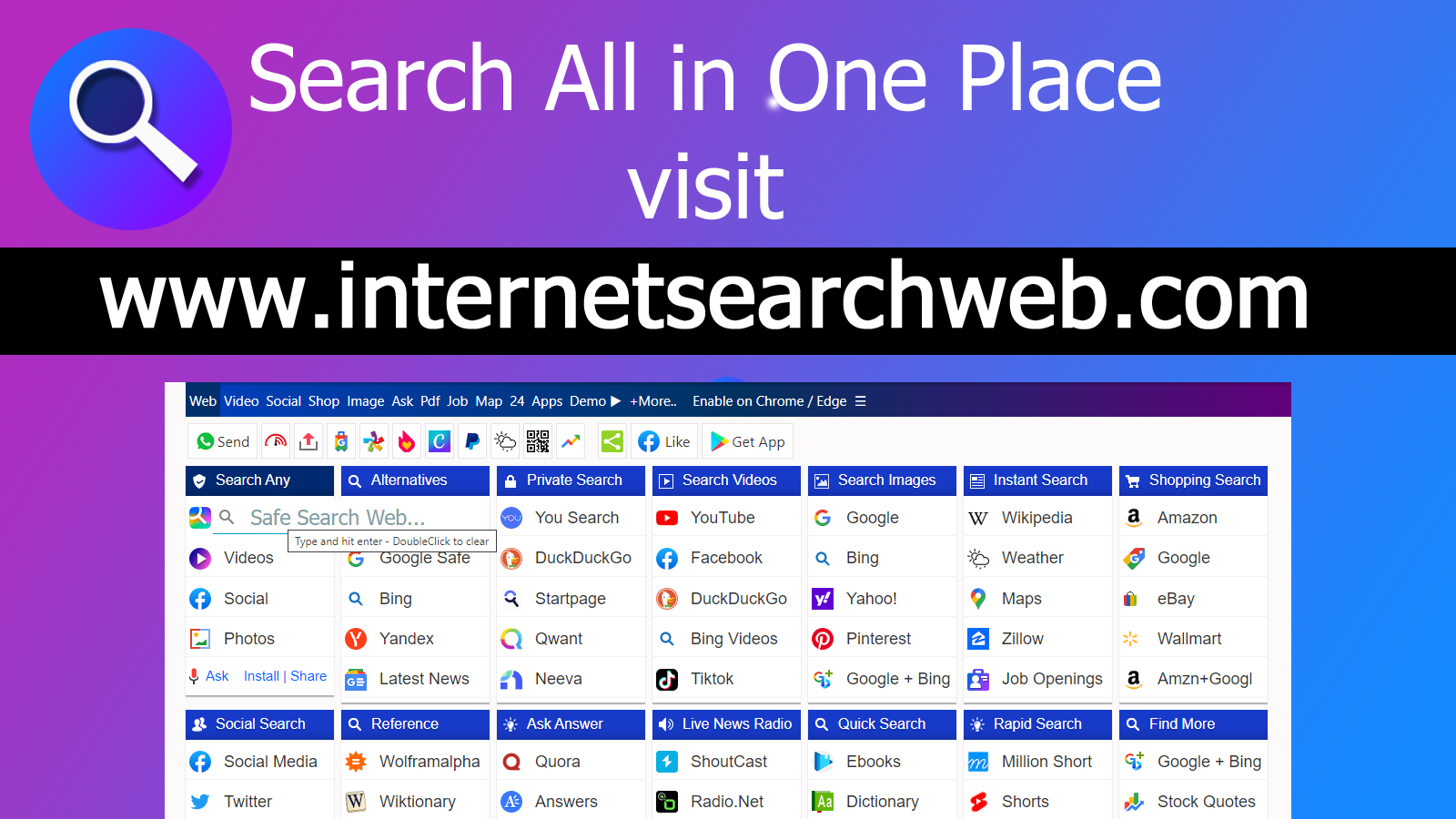 InternetSearchWeb.com Landing page