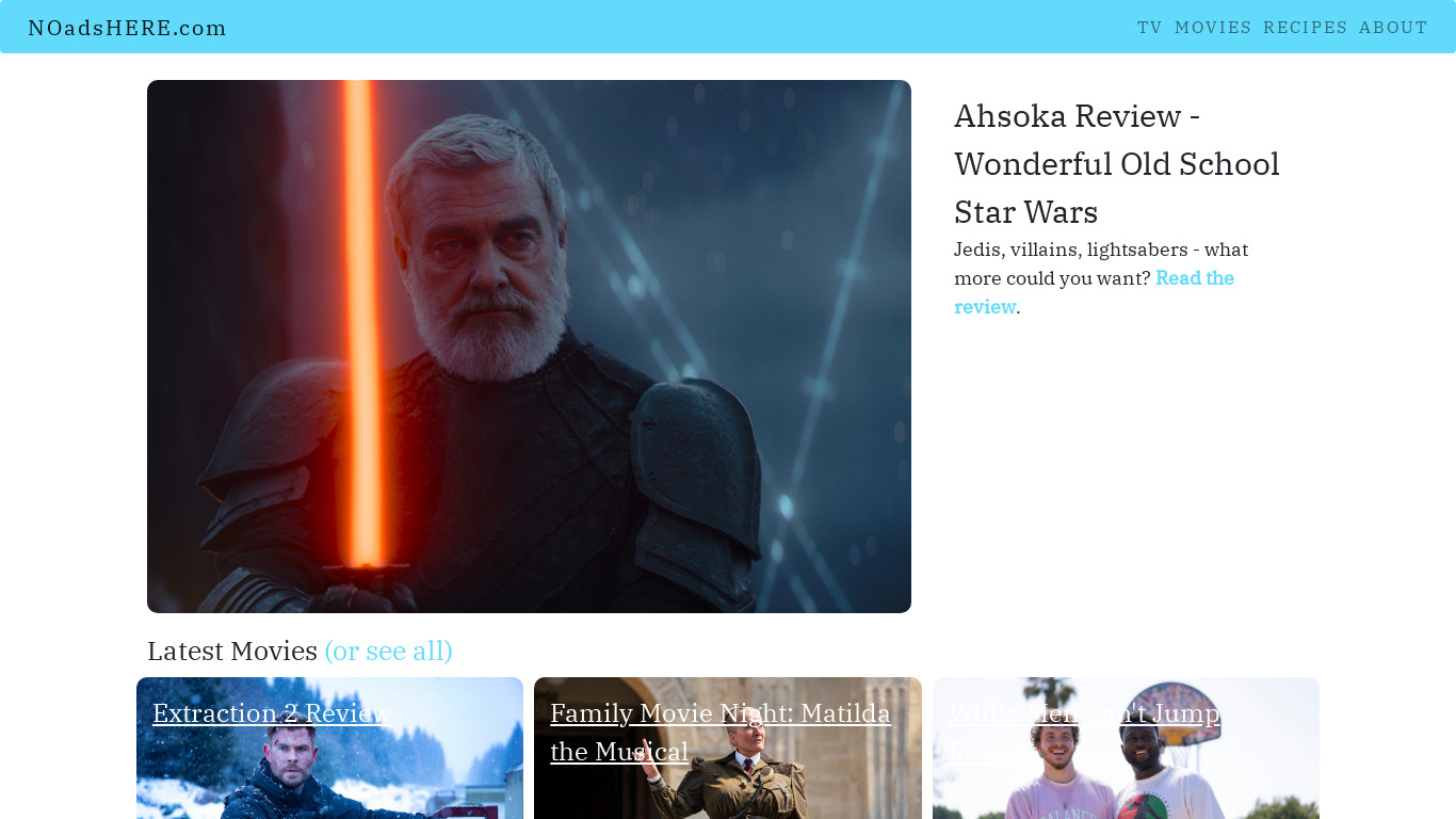 NOadsHERE Landing page