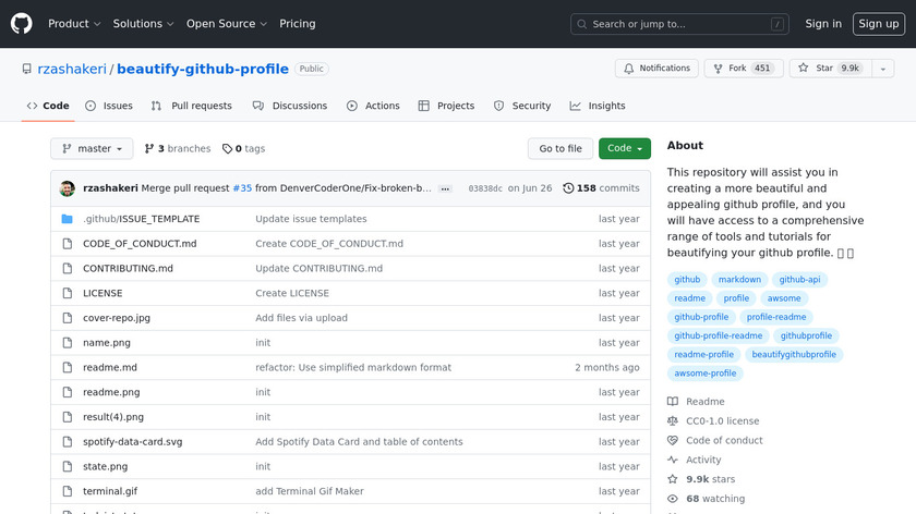 Beautify Github Profile Landing Page