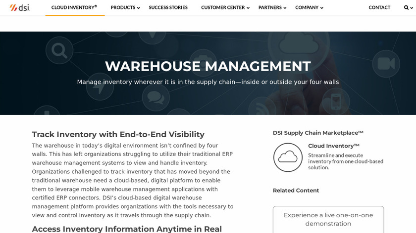 DSI Cloud Inventory WMS Landing Page