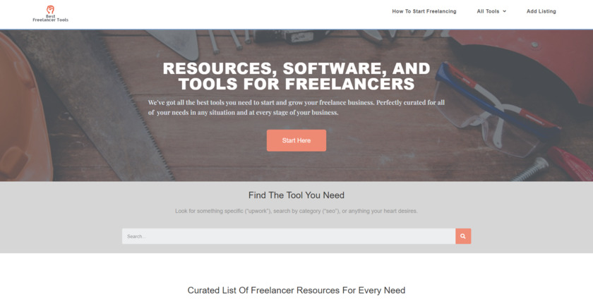 Best Freelancer Tools Landing Page