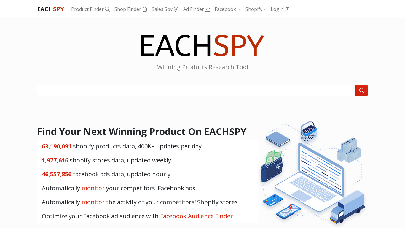 EACHSPY Landing page