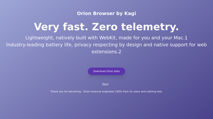 Orion Browser screenshot