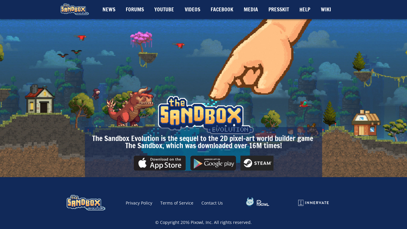 The Sandbox Evolution Landing page