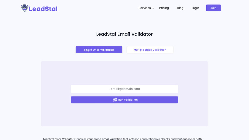 Email Validator by LeadStal Landing Page