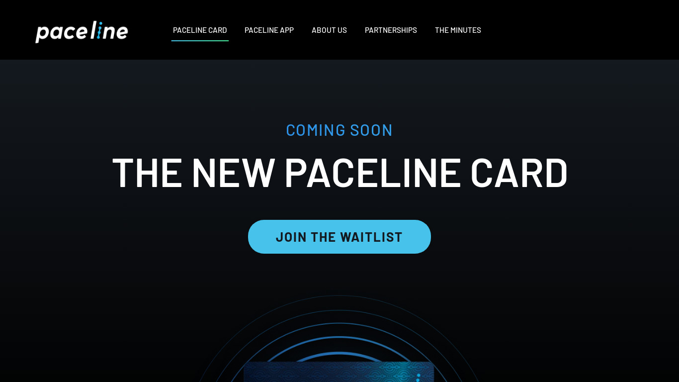 The Paceline Card Landing page