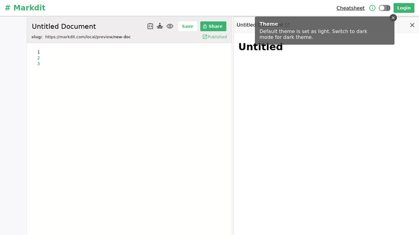 Markdit Landing Page