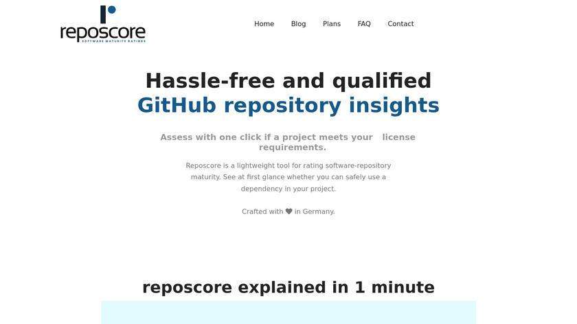reposcore.dev Landing Page