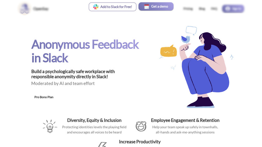 AnonymityBot for Slack Landing Page