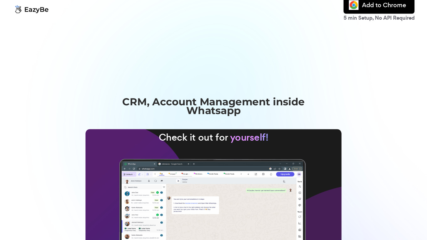 Eazybe Landing page