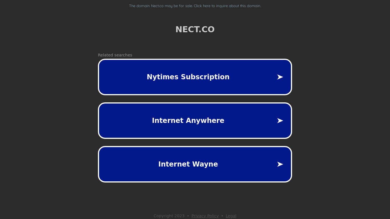 Nect.co Landing page