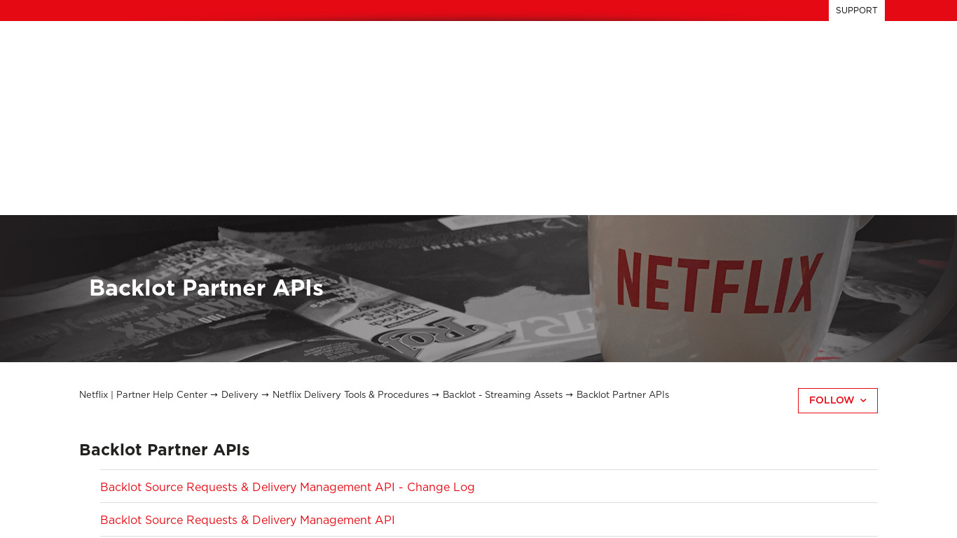 Netflix API Landing page