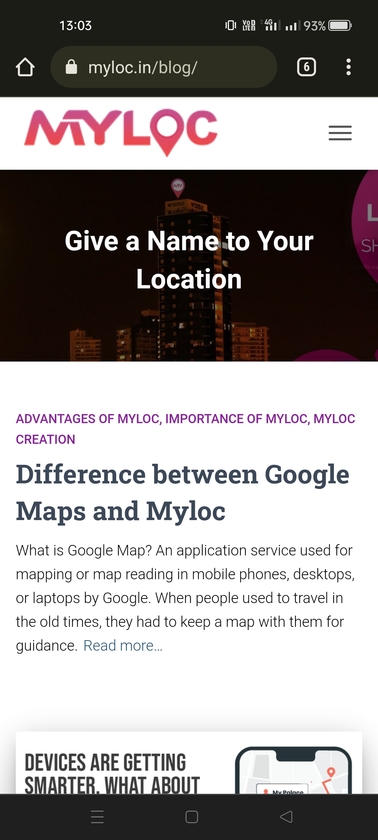 MyLoc Landing Page