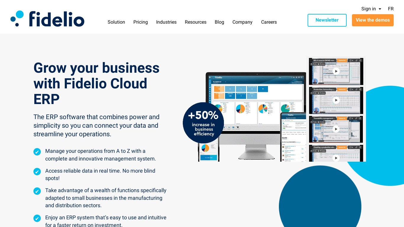 Fidelio by Commsoft Technologies Landing page