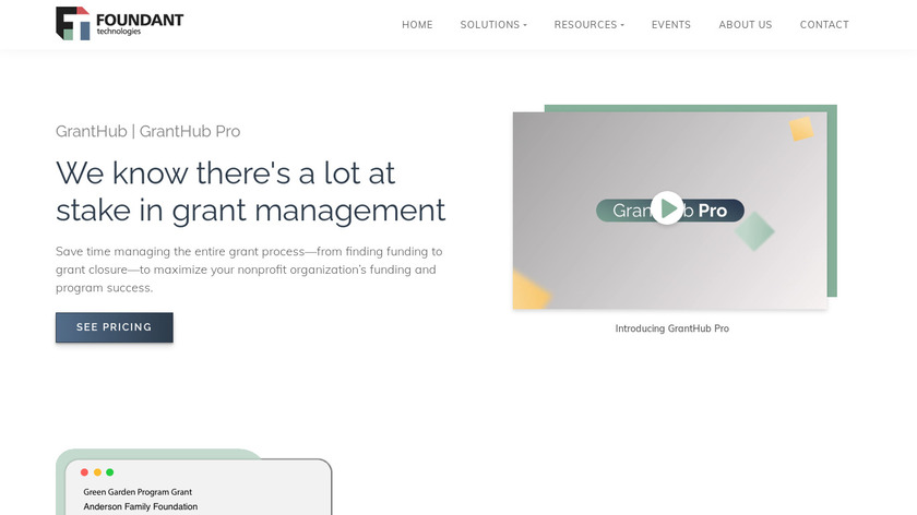 Foundant GrantHub Landing Page