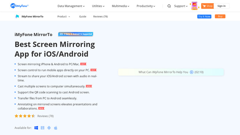 iMyFone MirrorTo Landing Page