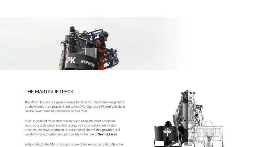 The Martin Jetpack Landing Page