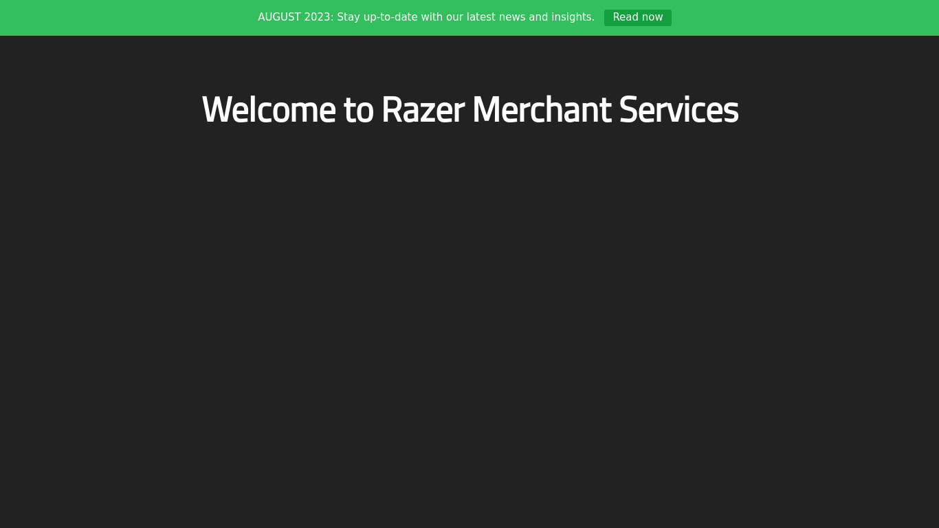 Razer Merchant Services Landing page